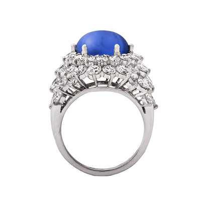 Rare Burma Sapphire and Diamond Ring