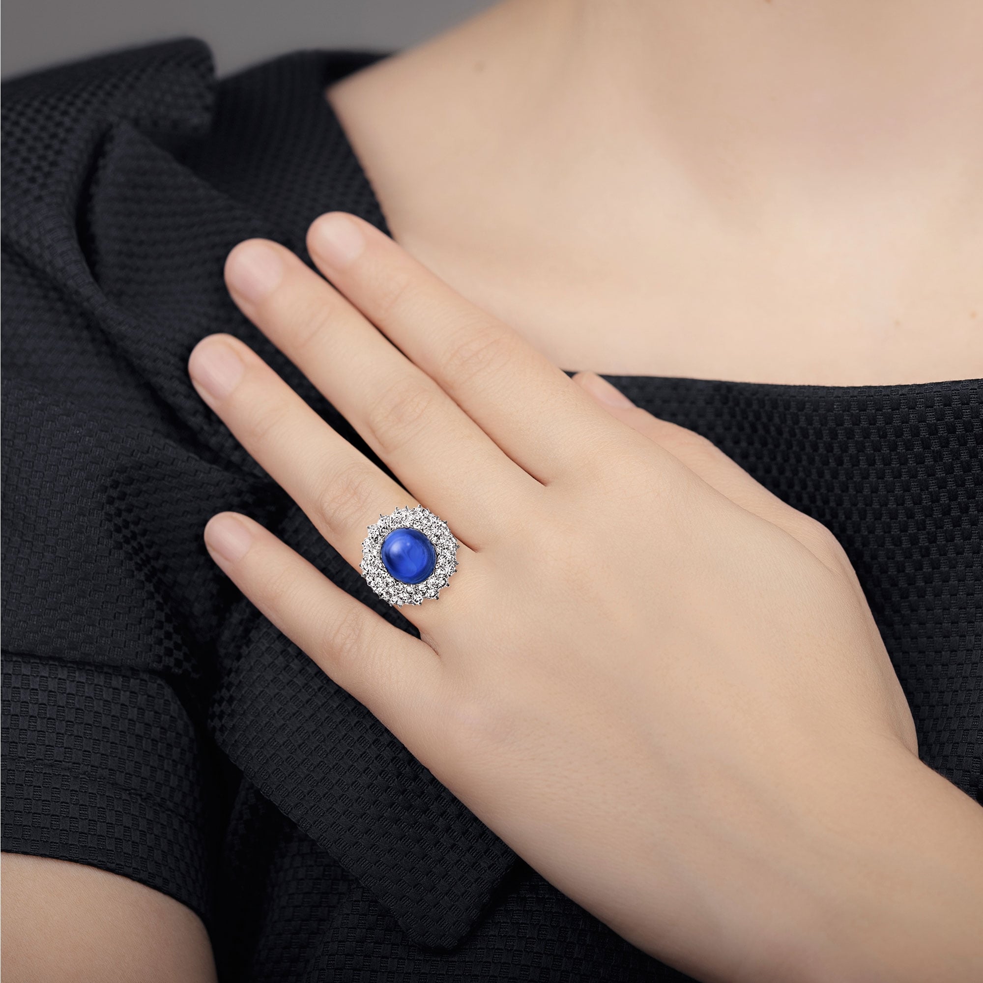 Rare Burma Sapphire and Diamond Ring