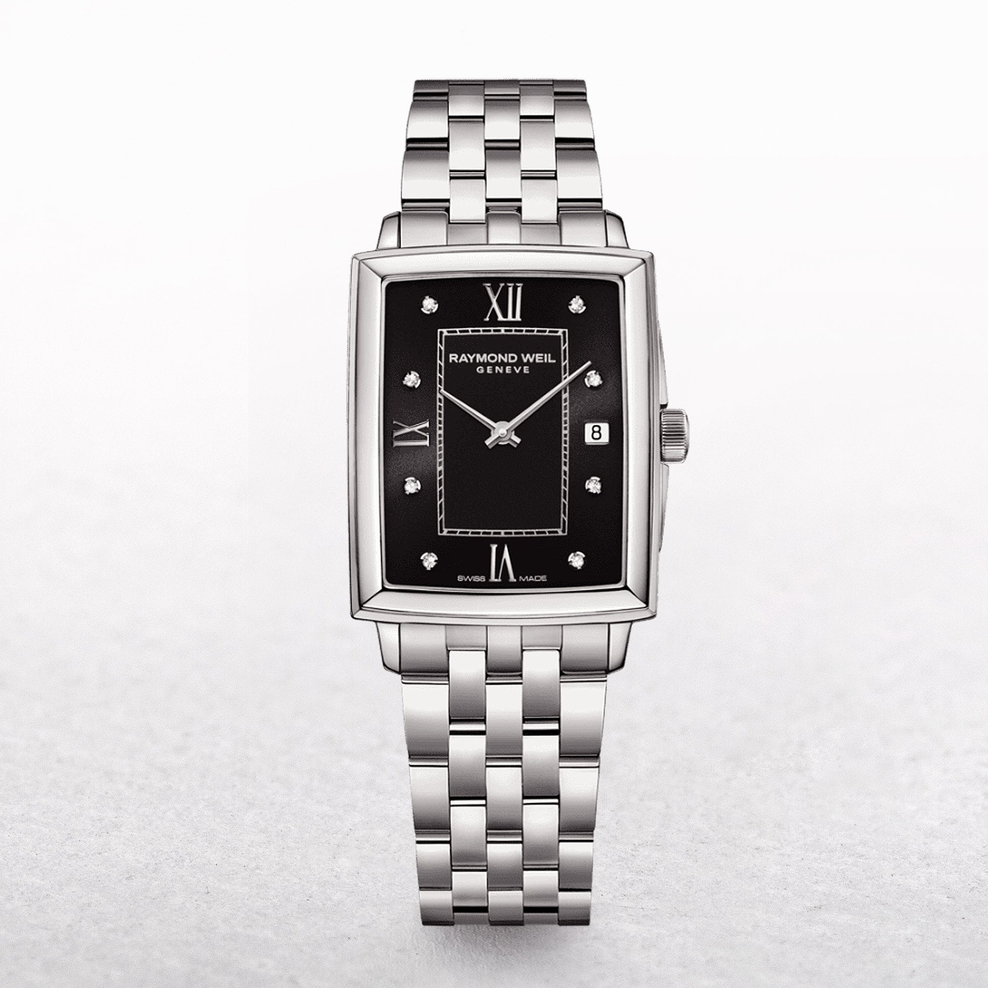 Raymond Weil Toccata Ladies Diamond Watch With Black Rectangular Dial