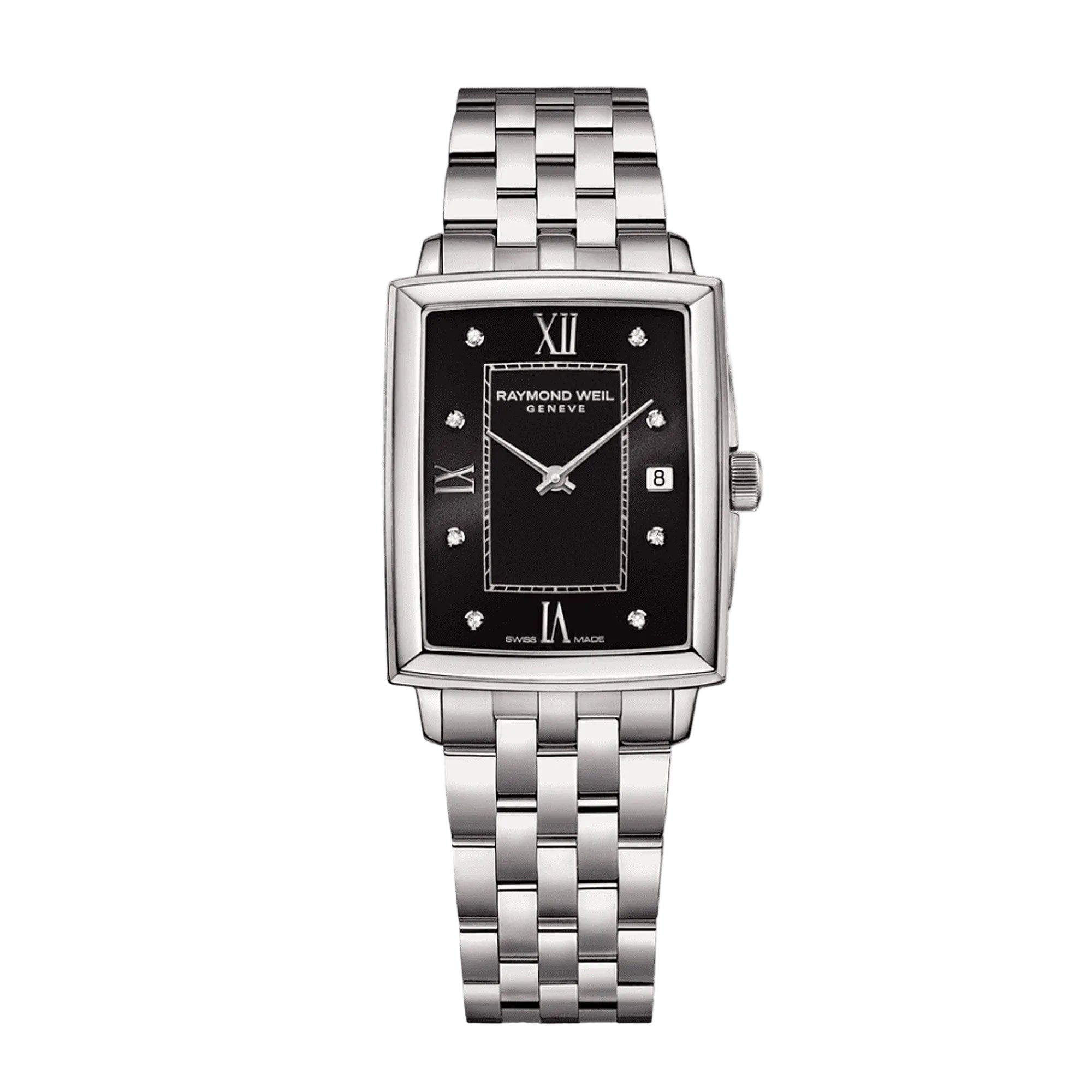 Raymond Weil Toccata Ladies Diamond Watch With Black Rectangular Dial