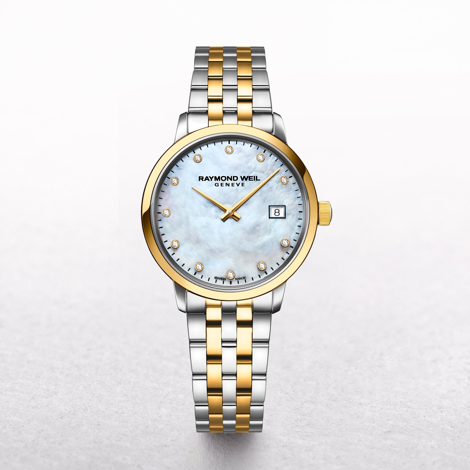 Ladies Toccata Raymond Weil Two Tone Mother of Pearl Dial with Diamond Markers