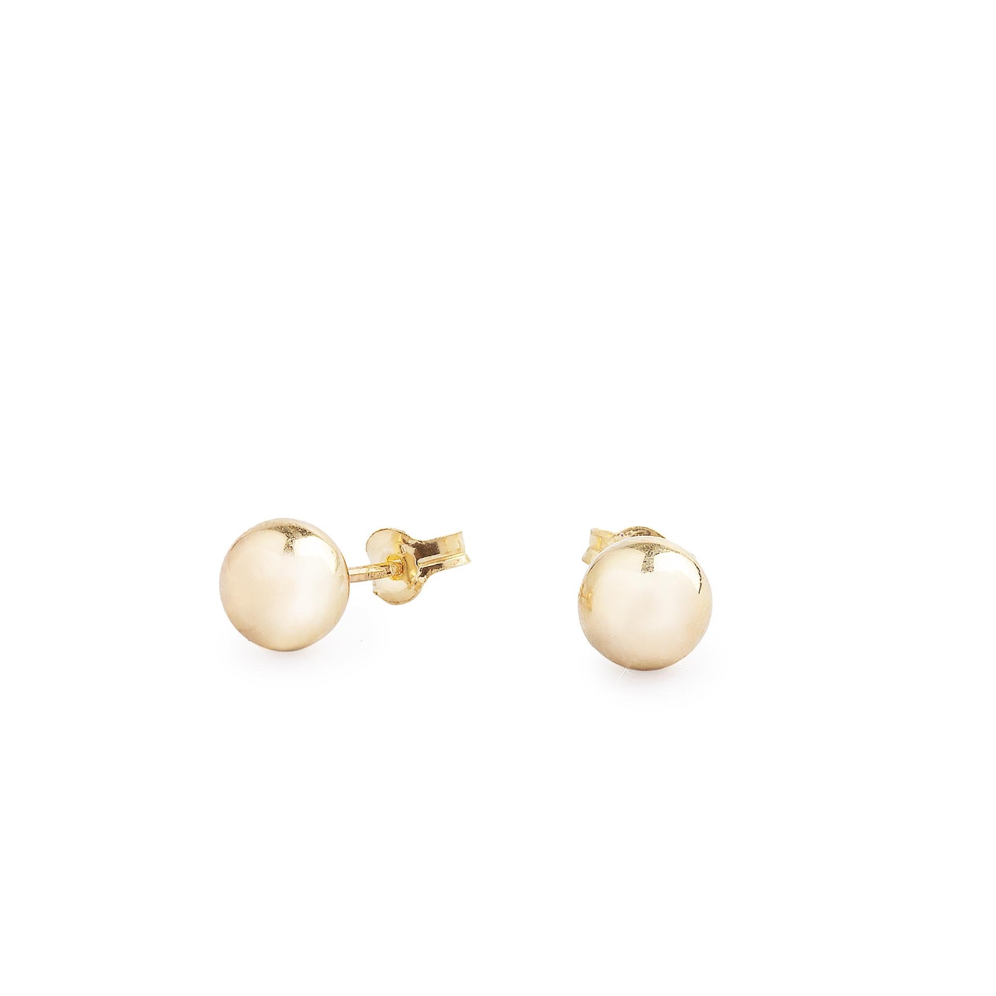 Round Stud Earrings in 9ct Yellow Gold