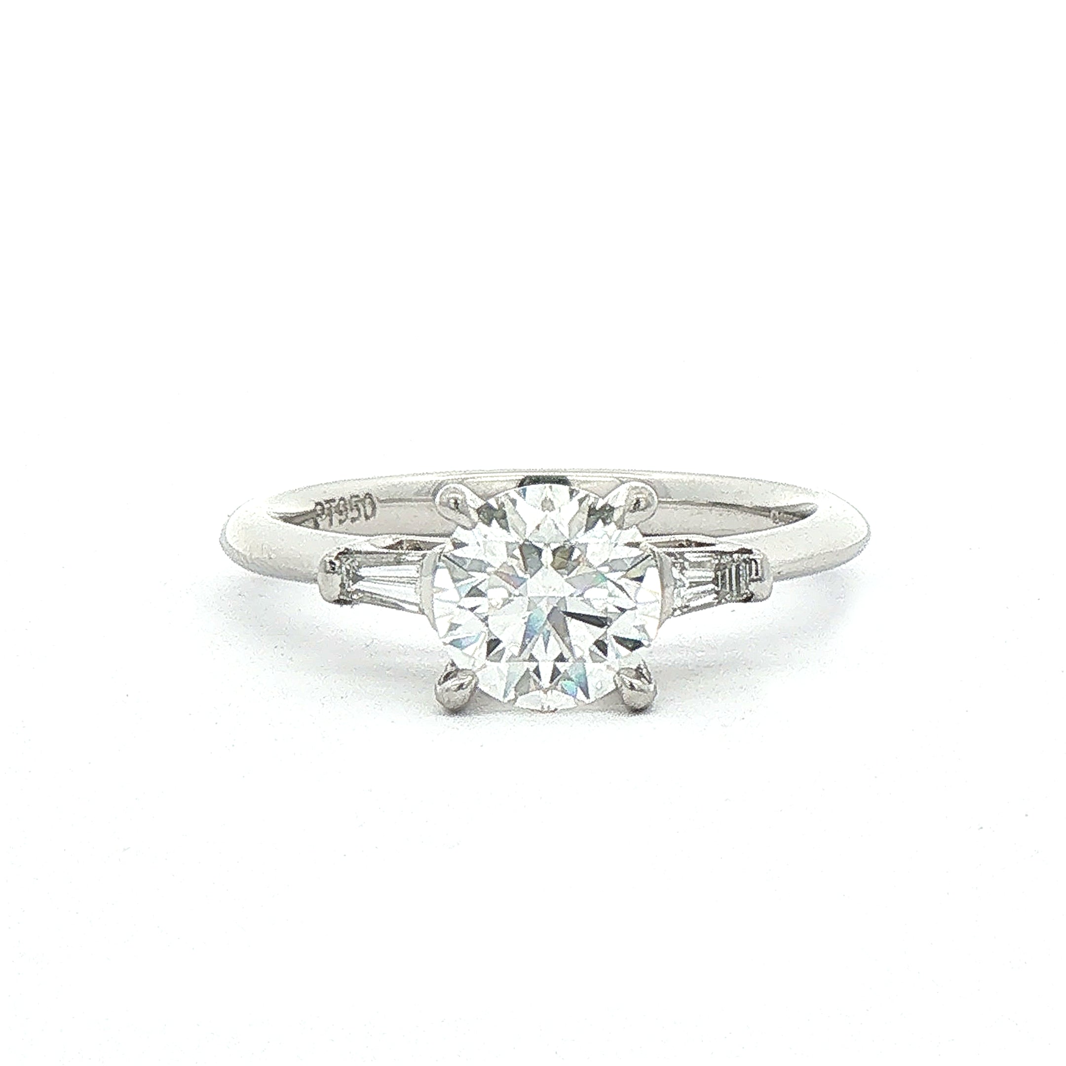 1.04 ct Natural Diamond Platinum Engagement Ring F SI1