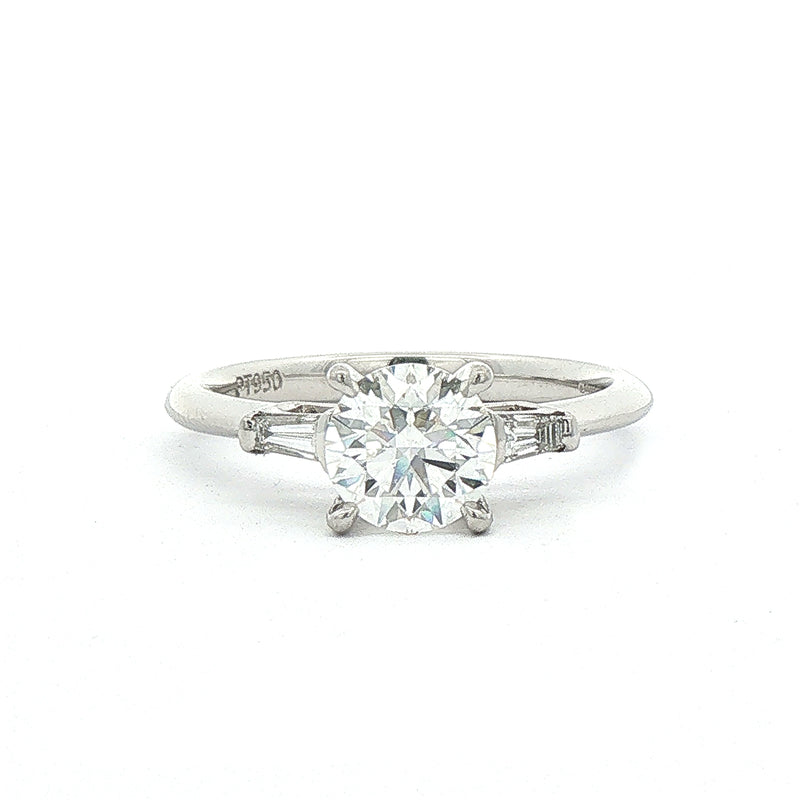 1.04 ct Natural Diamond Platinum Engagement Ring F SI1