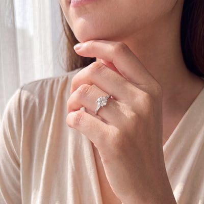 1.04 ct Natural Diamond Platinum Engagement Ring F SI1
