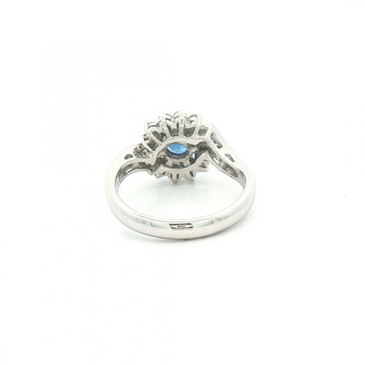 Sapphire & 0.60ct Natural Diamond Cluster Approx Weight Weighing a Total 4.3g