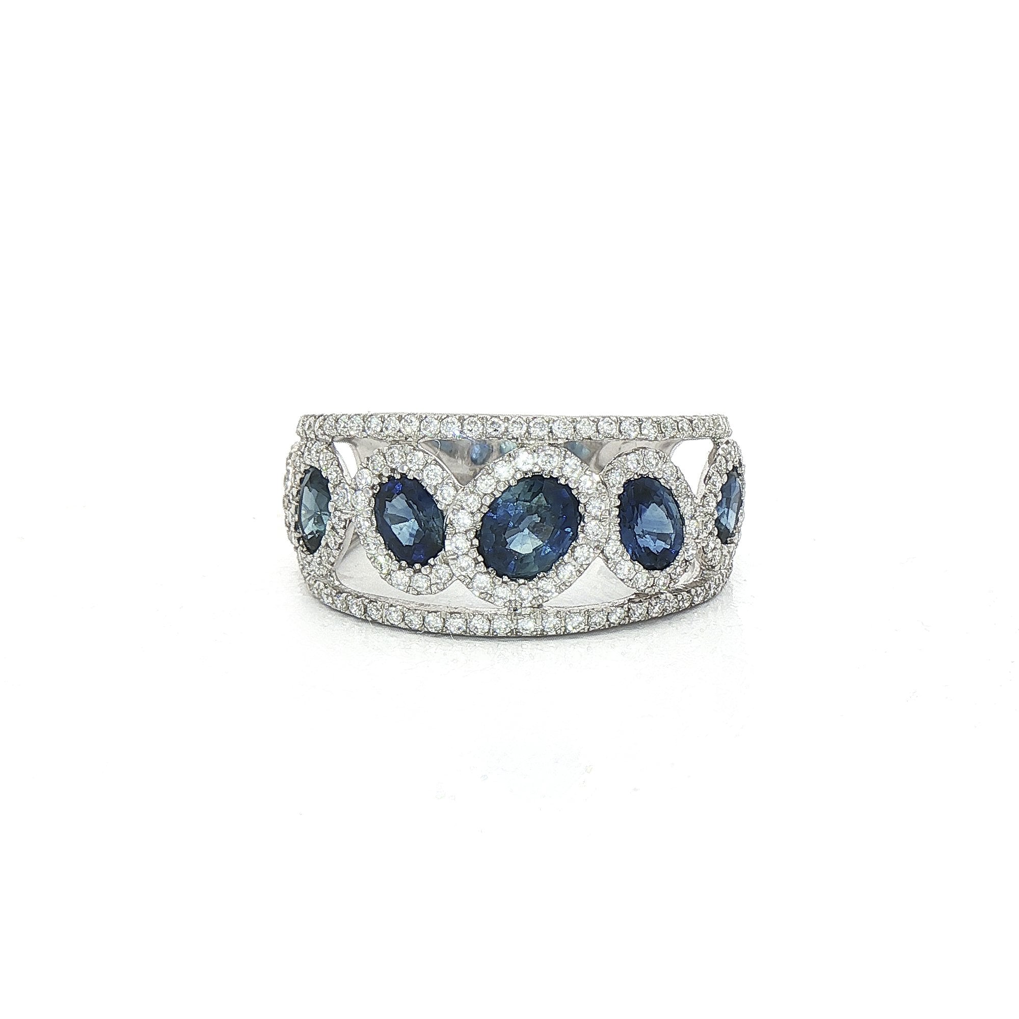 Sapphire 1.62ct and Diamond 0.52ct 18ct Gold Dress Ring
