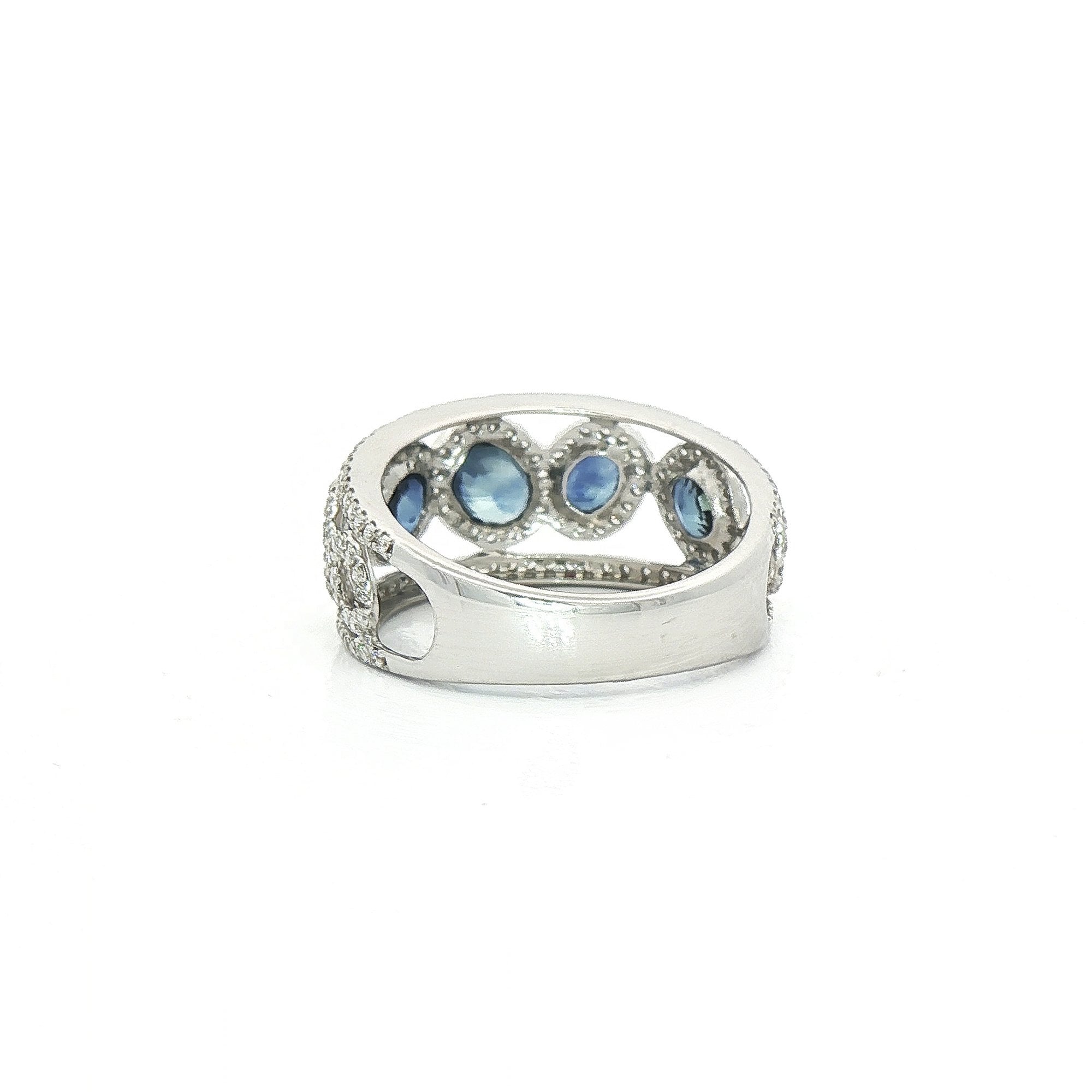 Sapphire 1.62ct and Diamond 0.52ct 18ct Gold Dress Ring