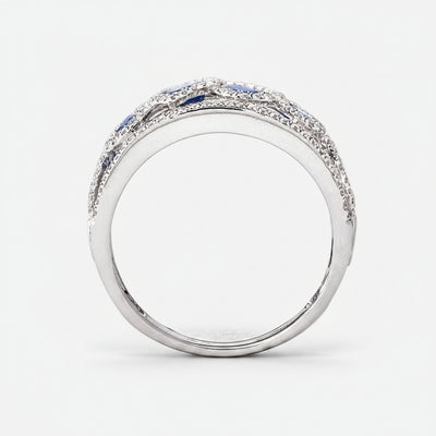 Sapphire 1.68ct and Diamond 0.40ct Dress Ring in 18ct White Gold