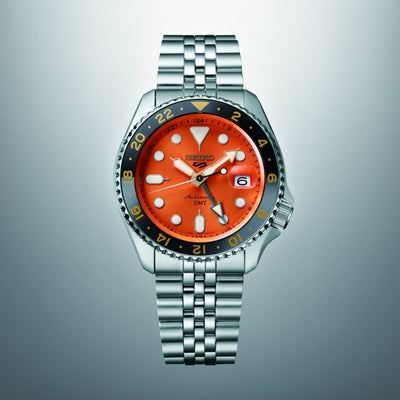 Seiko 5 Gents 'Mikan Orange' GMT SKX Sports Watch