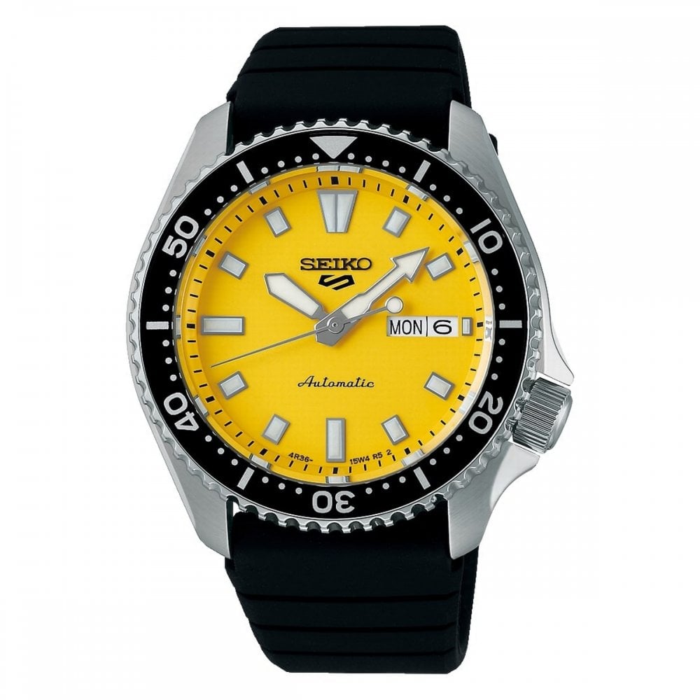 Seiko 5 Gents SKX Sports Watch with Yellow Dial