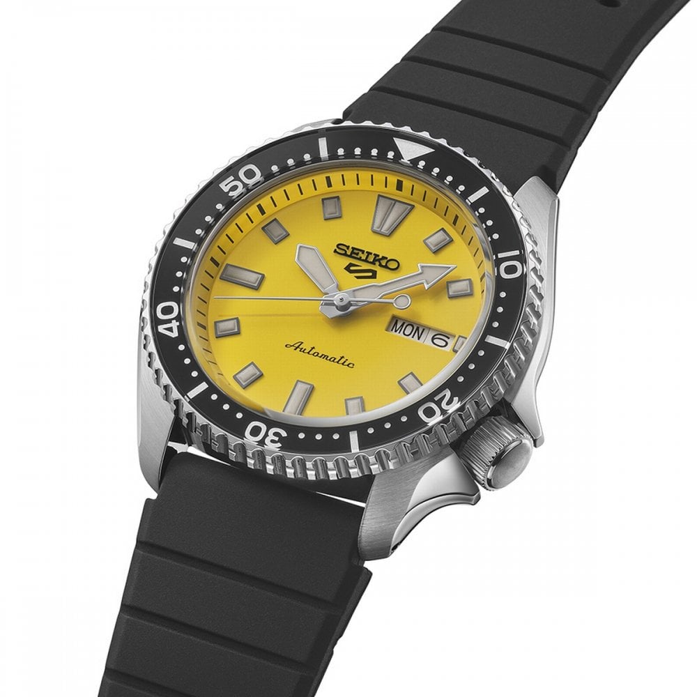 Seiko 5 Gents SKX Sports Watch with Yellow Dial