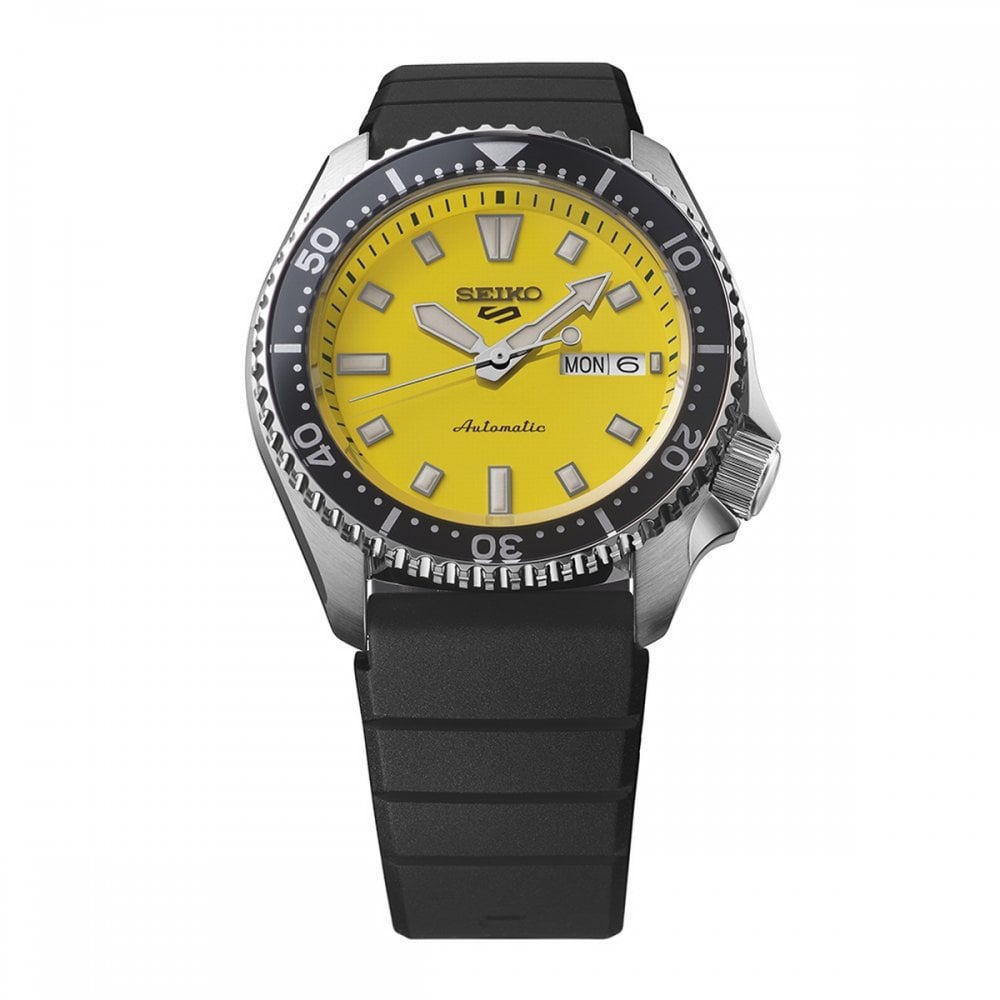 Seiko 5 Gents SKX Sports Watch with Yellow Dial