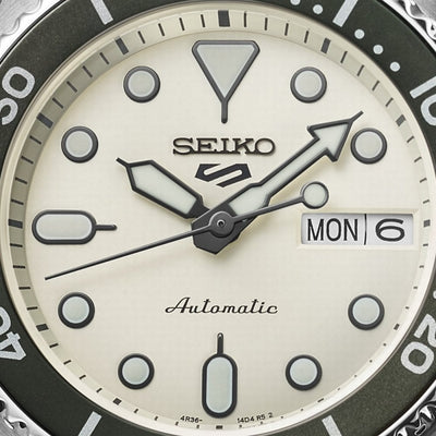 Seiko 5 Sports Automatic Silver DayDate on Stainless Steel Bracelet