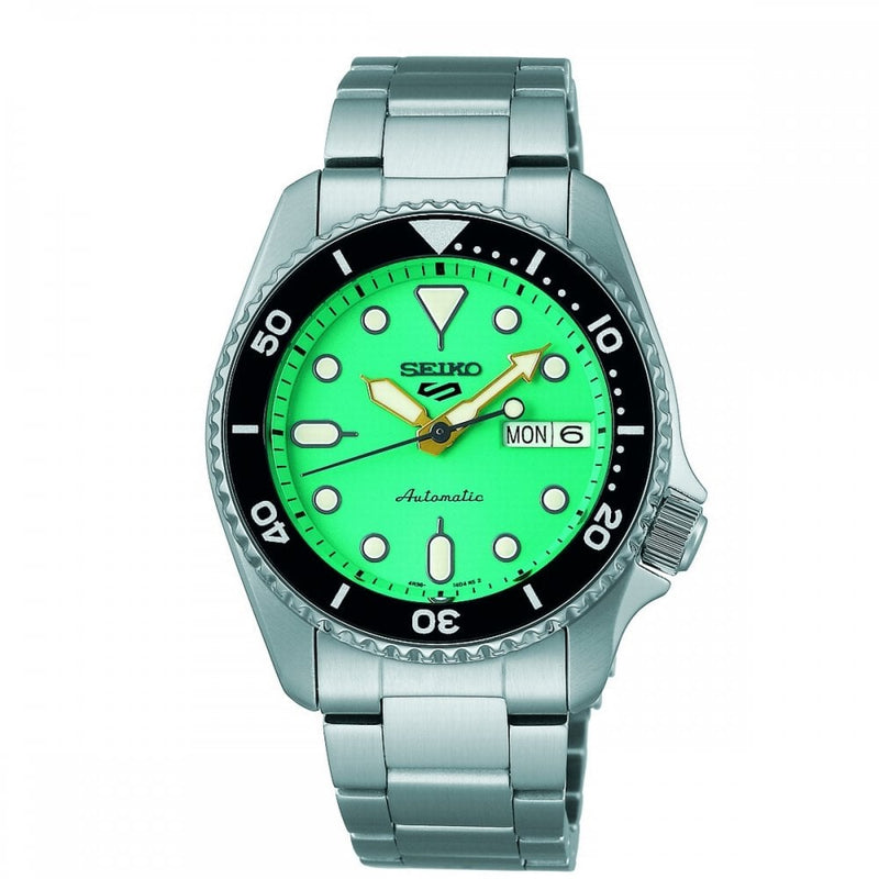 Seiko Gents 5 Sports Automatic Teal DayDate on Stainless Steel Bracelet