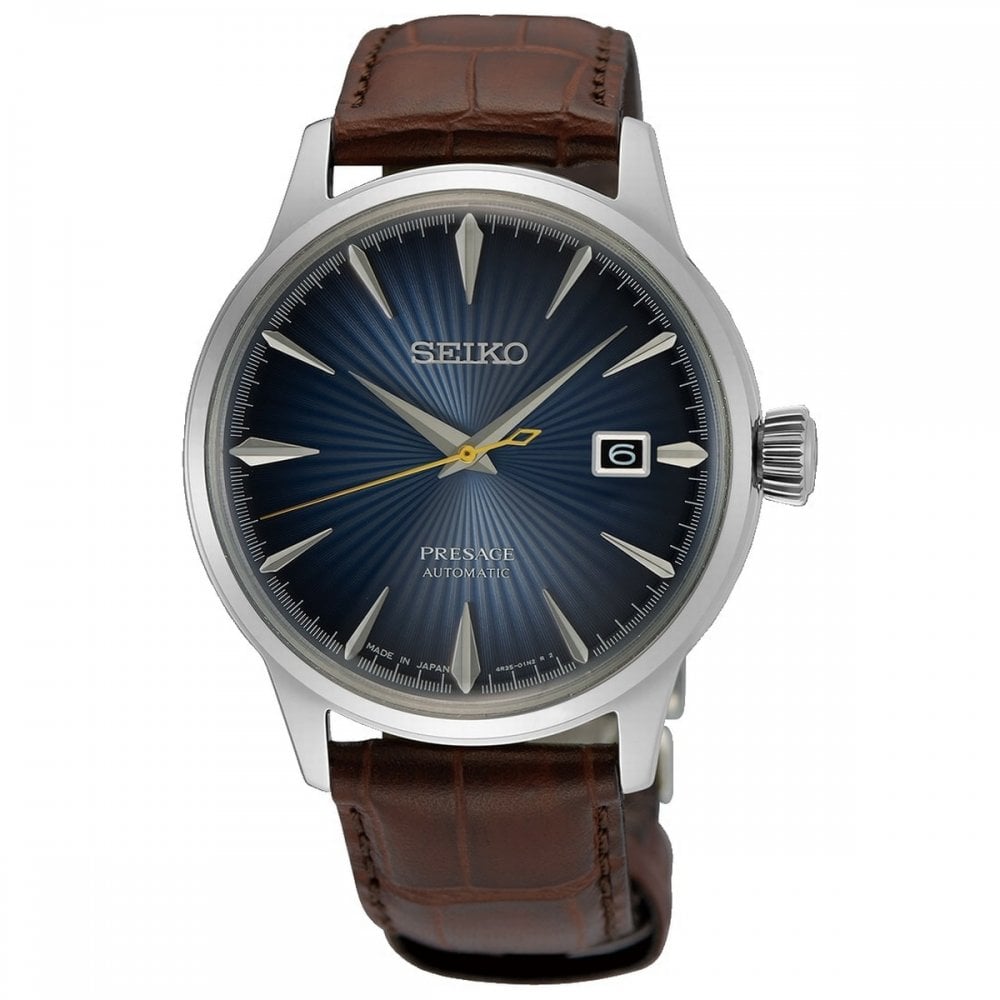 Seiko Gents Automatic Blue Moon on Leather Strap