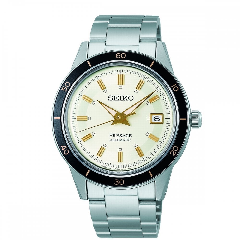Seiko Gents Automatic Prestage 60s Style Ivory Dial on Stainless Steel Bracelet