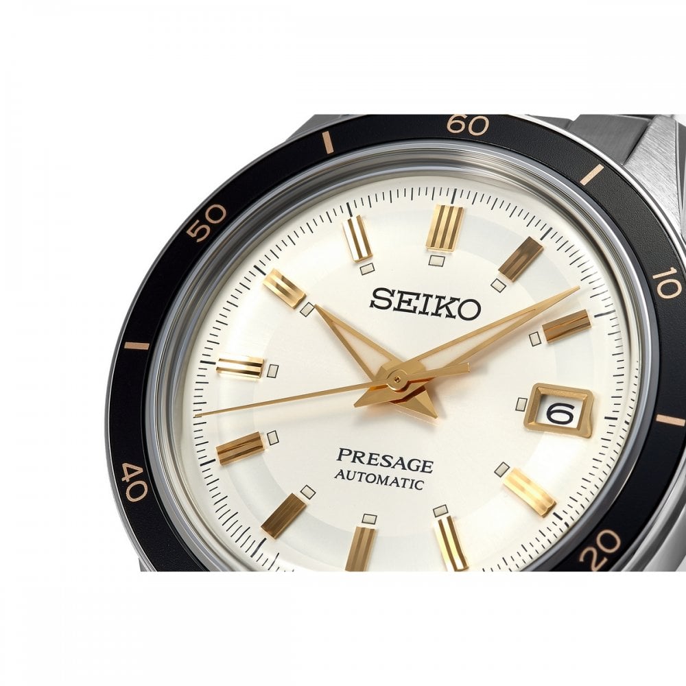 Seiko Gents Automatic Prestage 60s Style Ivory Dial on Stainless Steel Bracelet