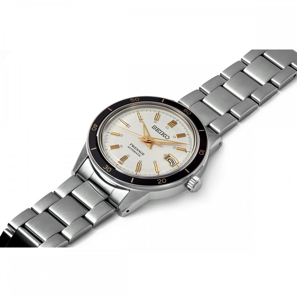 Seiko Gents Automatic Prestage 60s Style Ivory Dial on Stainless Steel Bracelet