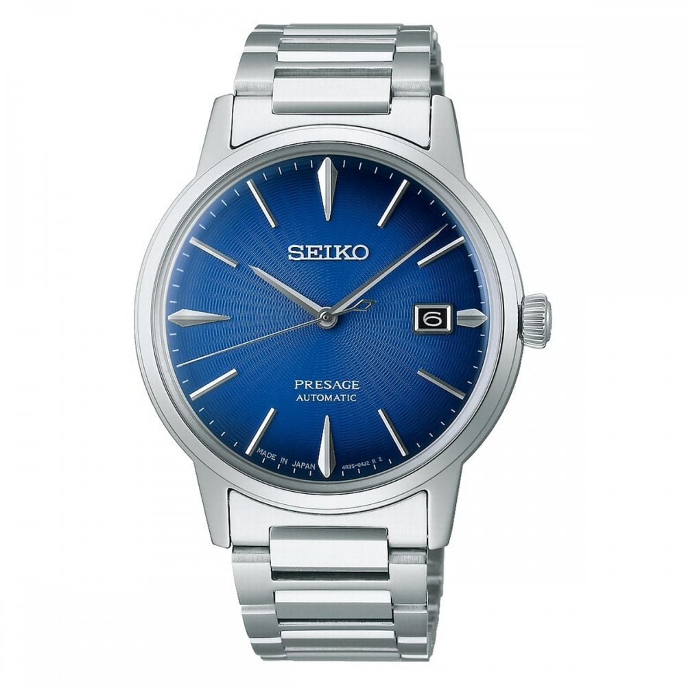 Seiko Gents Blue Presage Automatic Watch in Stainless Steel