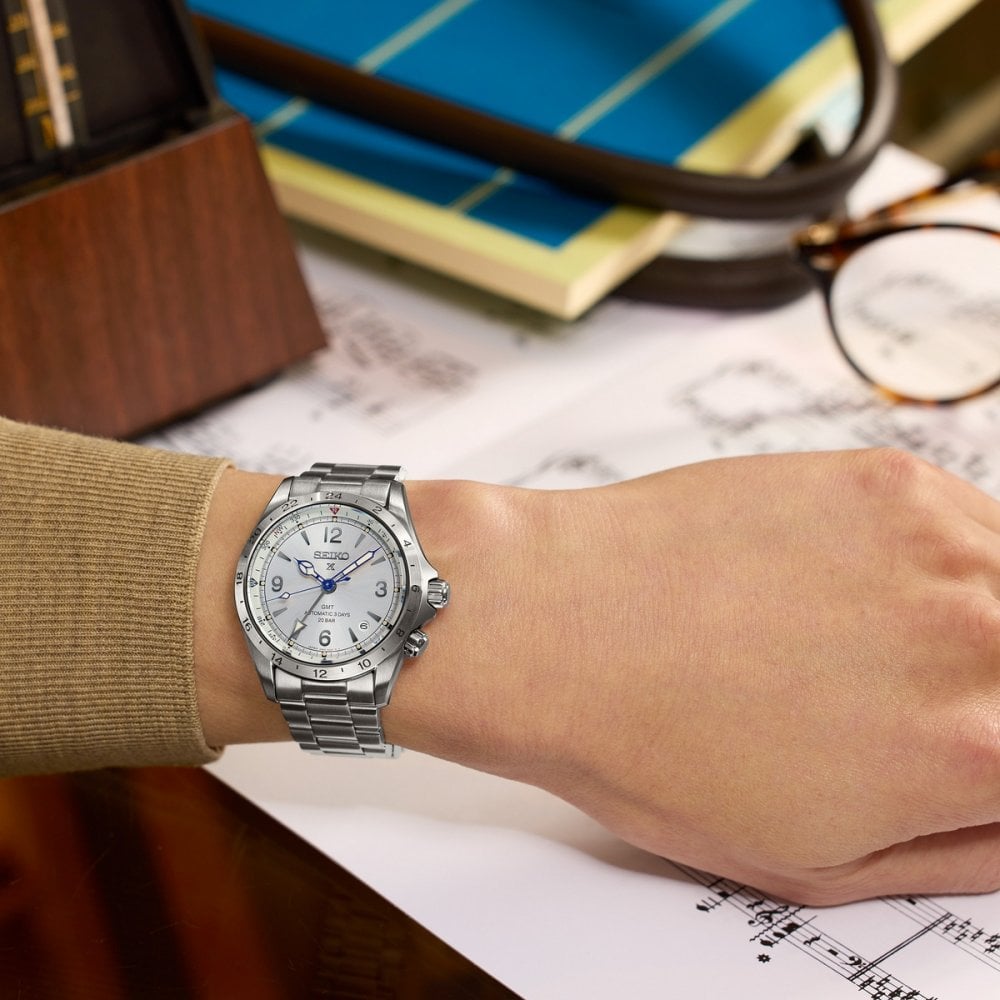Seiko Gents Limited Edition Silver Dial Alpinist on Stainless Steel Bracelet