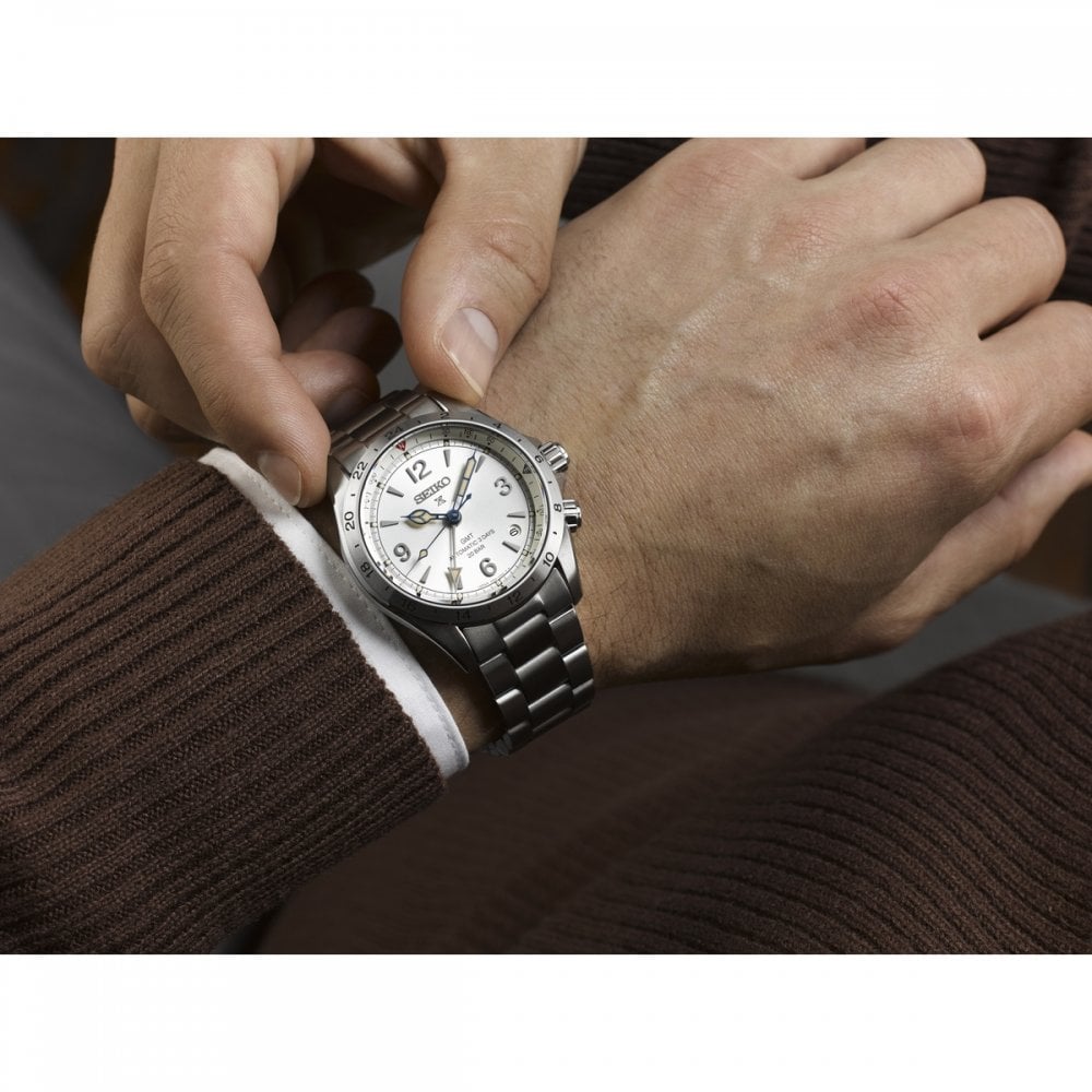 Seiko Gents Limited Edition Silver Dial Alpinist on Stainless Steel Bracelet