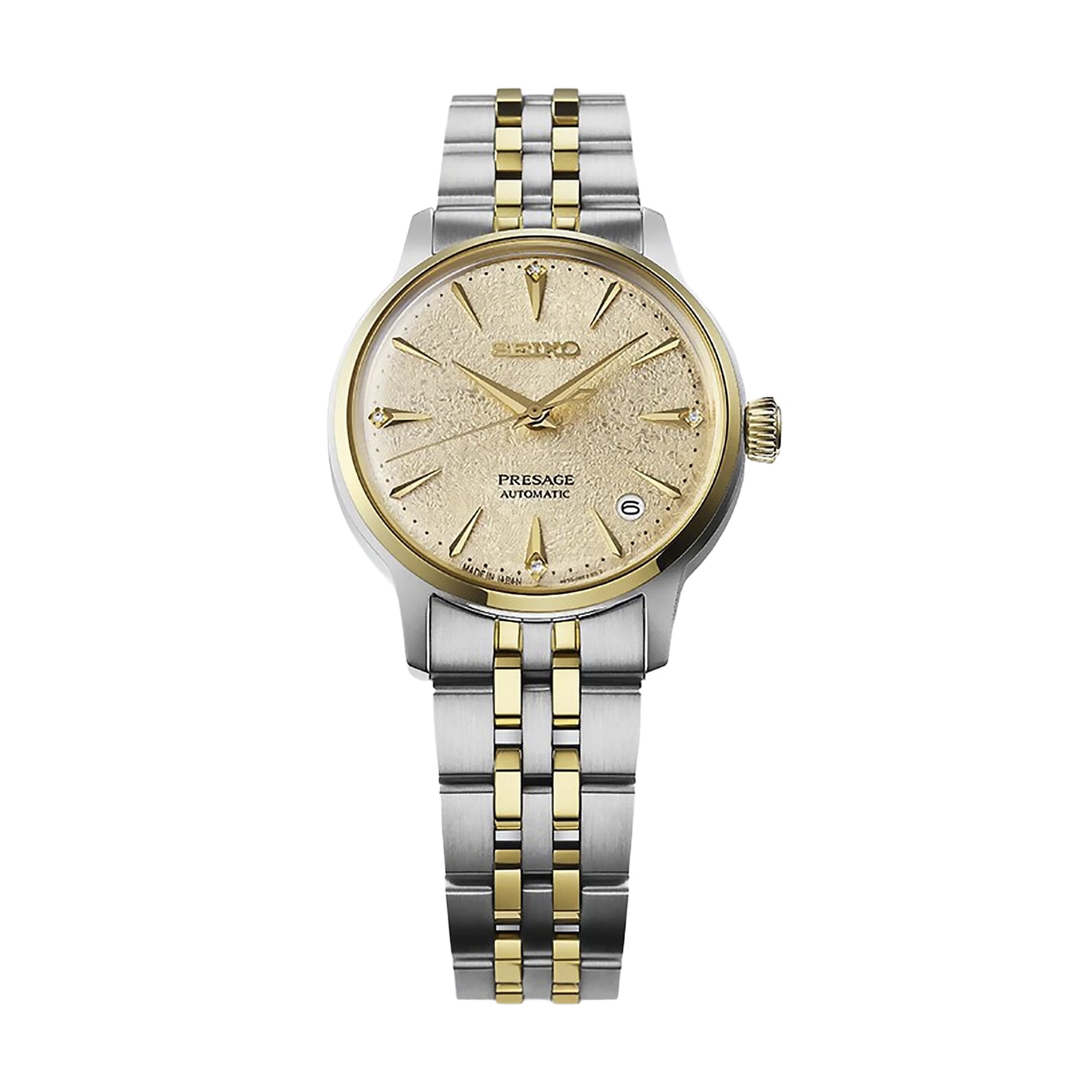 Seiko Gents Presage 'Frozen Daiquiri' Diamond Cocktail Time Two Tone Bracelet Watch