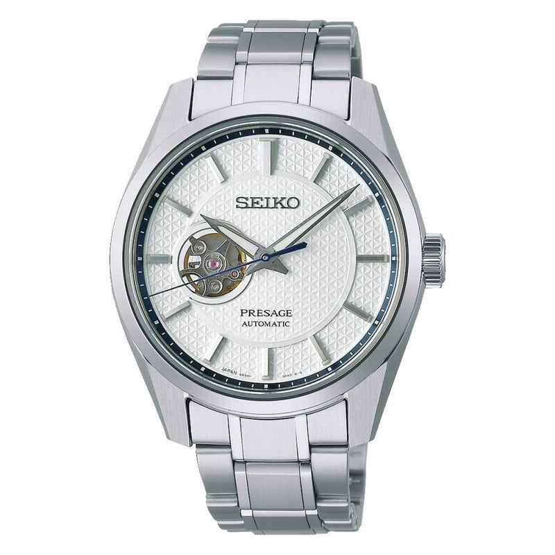 Seiko Gents Presage Sharp Edged 'Midday' Watch with 40mm White Dial