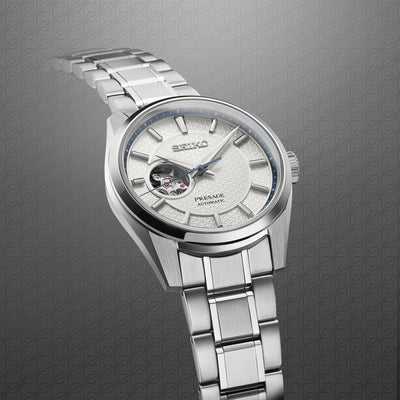 Seiko Gents Presage Sharp Edged 'Midday' Watch with 40mm White Dial