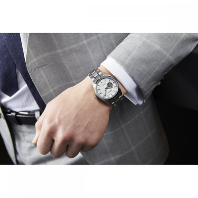 Seiko Gents Presage Sharp Edged 'Midday' Watch with 40mm White Dial
