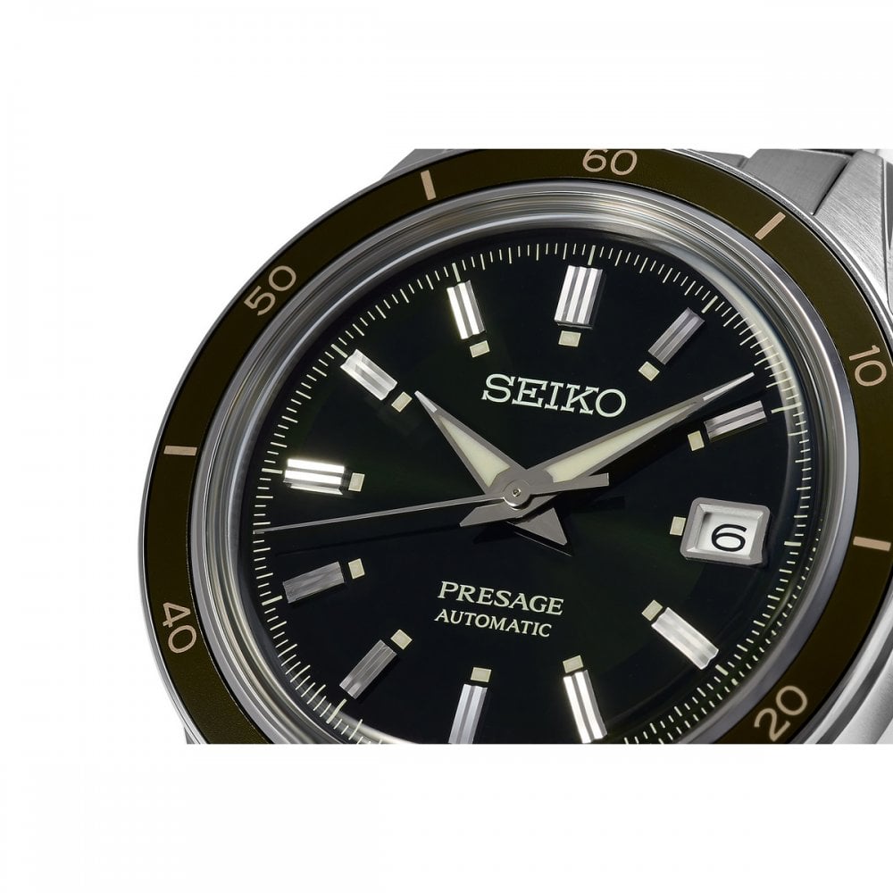 Seiko Gents Presage "Style 60's" Automatic Black Dial in Stainless Steel