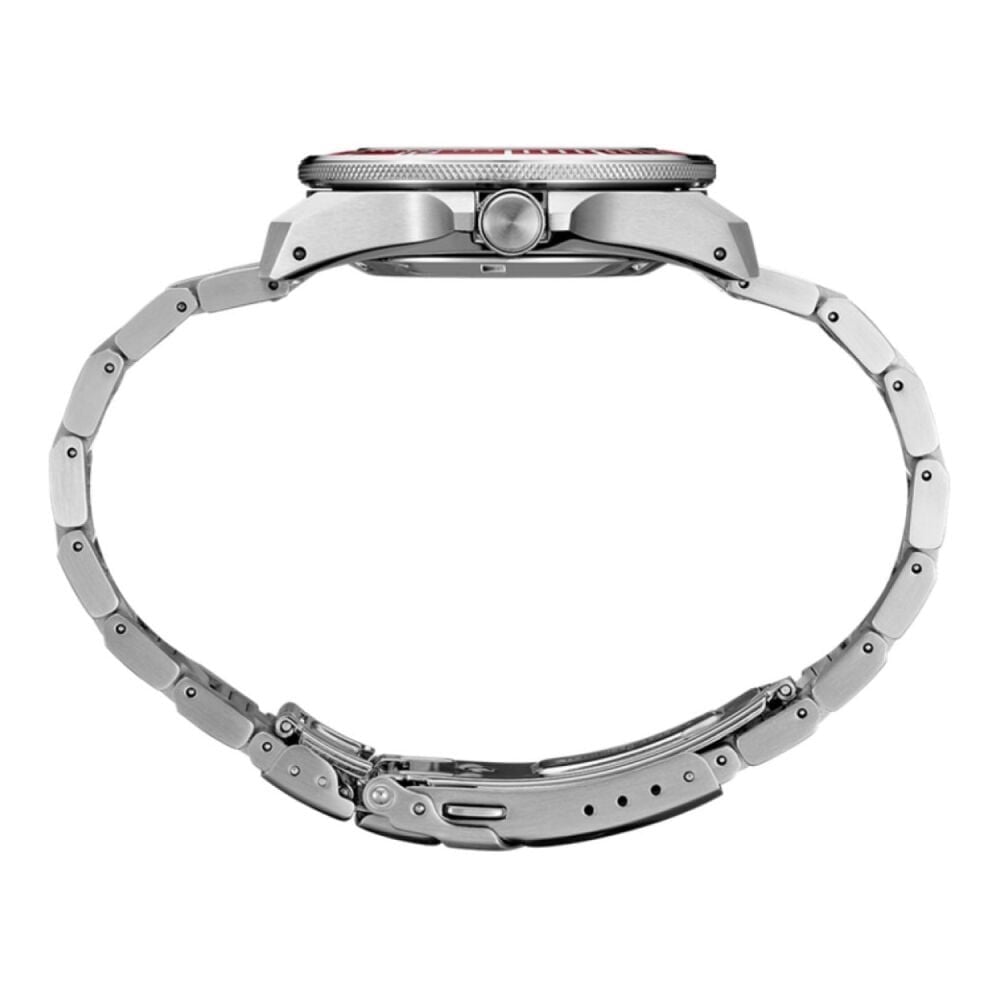Seiko Gents Prospex Divers Watch with Red Dial in Stainless Steel