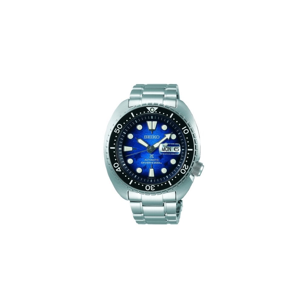 Seiko Gents Prospex Save The Ocean Turtle Scuba Divers Watch with Blue Dial in Stainless Steel