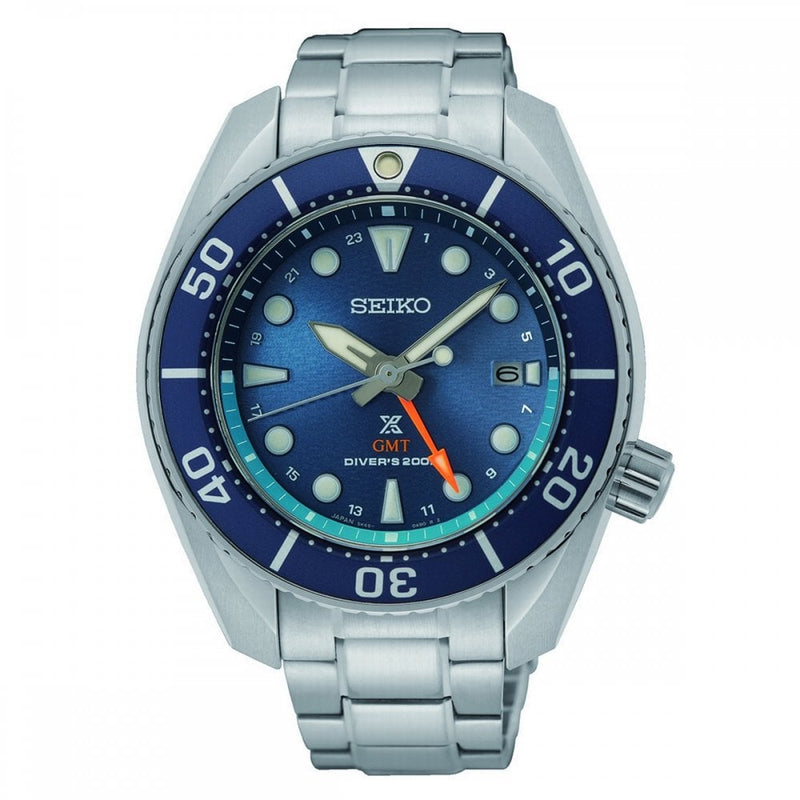 Seiko Gents Prospex Sea Aqua Sumo GMT Blue Dial Solar Diver's 45mm Watch