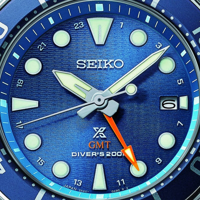 Seiko Gents Prospex Sea Aqua Sumo GMT Blue Dial Solar Diver's 45mm Watch
