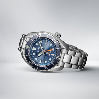 Seiko Gents Prospex Sea Aqua Sumo GMT Blue Dial Solar Diver's 45mm Watch