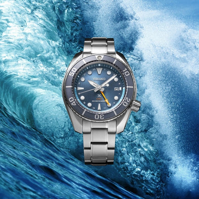 Seiko Gents Prospex Sea Aqua Sumo GMT Blue Dial Solar Diver's 45mm Watch
