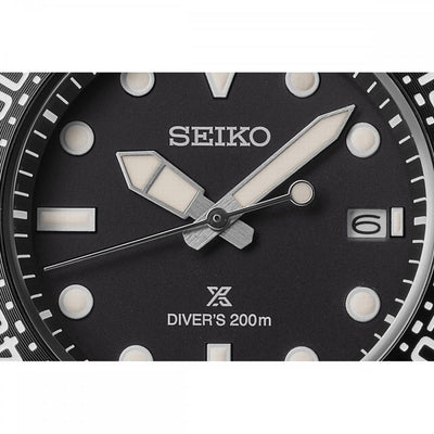 Seiko Gents Prospex Solar Divers All Black Watch on Stainless Steel Bracelet