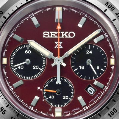 Seiko Gents Red SpeedTimer Chronograph on Stainless Steel Bracelet