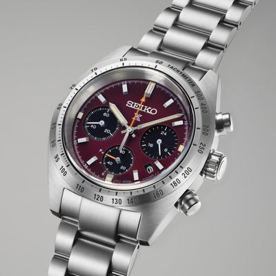 Seiko Gents Red SpeedTimer Chronograph on Stainless Steel Bracelet