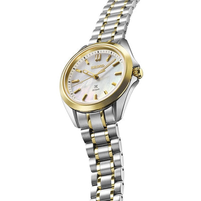 Seiko LadiesTwo Tone Mother Of Pearl Prospex on Stainless Steel Bracelet