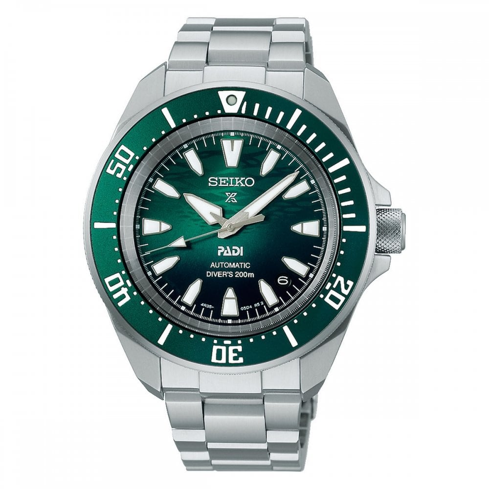 Seiko PADI Prosex Gents Automatic Green Dial on Stainless Steel Bracelet