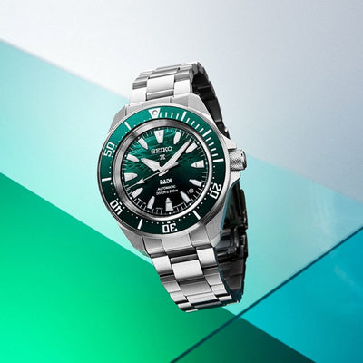 Seiko PADI Prosex Gents Automatic Green Dial on Stainless Steel Bracelet
