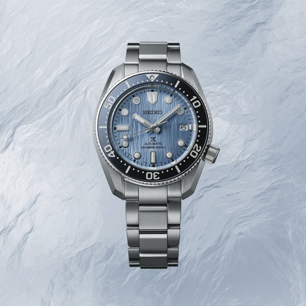 Seiko Prospex Glacier "Save the Ocean" Watch with blue dial and in Stainless Steel