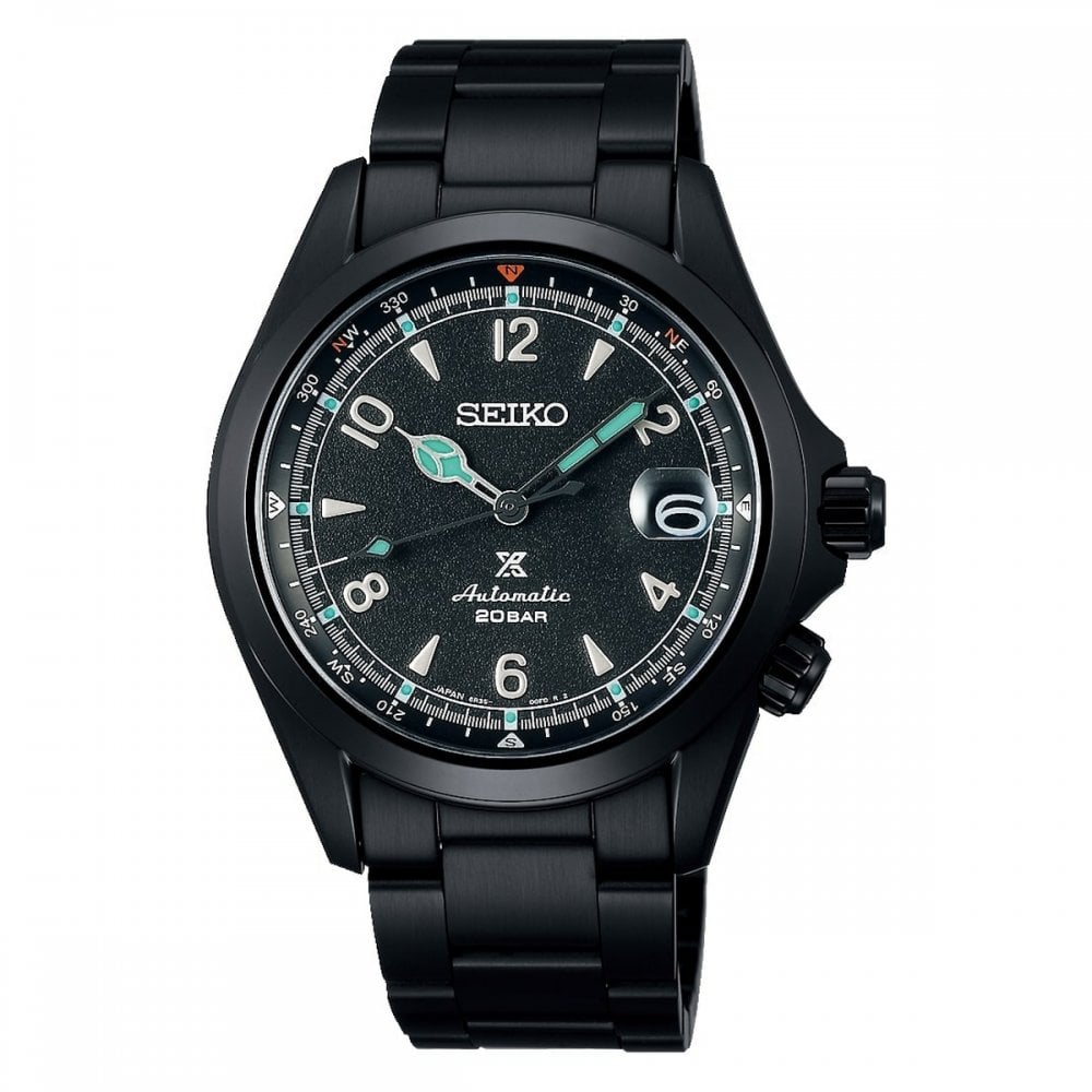 Seiko Prospex The Black Series Limited Edition Alpinist 39.5mm, Black Dial on Stainless Steel Strap