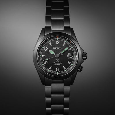 Seiko Prospex The Black Series Limited Edition Alpinist 39.5mm, Black Dial on Stainless Steel Strap