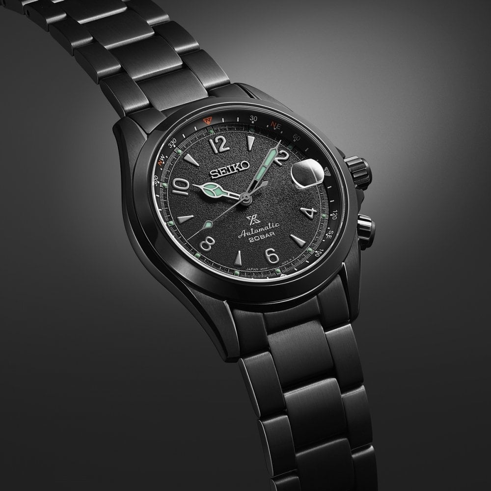 Seiko Prospex The Black Series Limited Edition Alpinist 39.5mm, Black Dial on Stainless Steel Strap