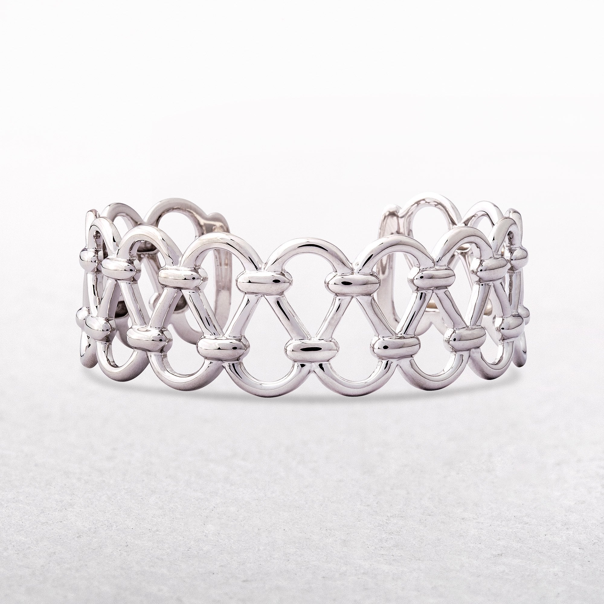 Silver Interlooping Bangle with Open Links