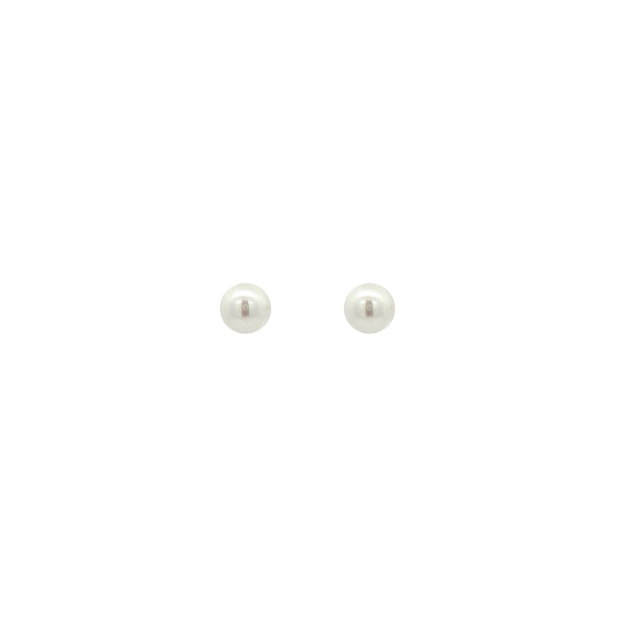 Small Cultured Pearl Earrings in 9ct White Gold