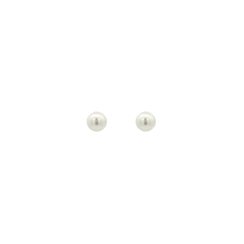 Small Cultured Pearl Earrings in 9ct White Gold